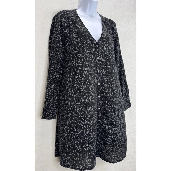 J. Crew Factory Women's Polka-Dot Black Long Sleeve Shirt Dress Size Small NWT - Picture 2 of 11
